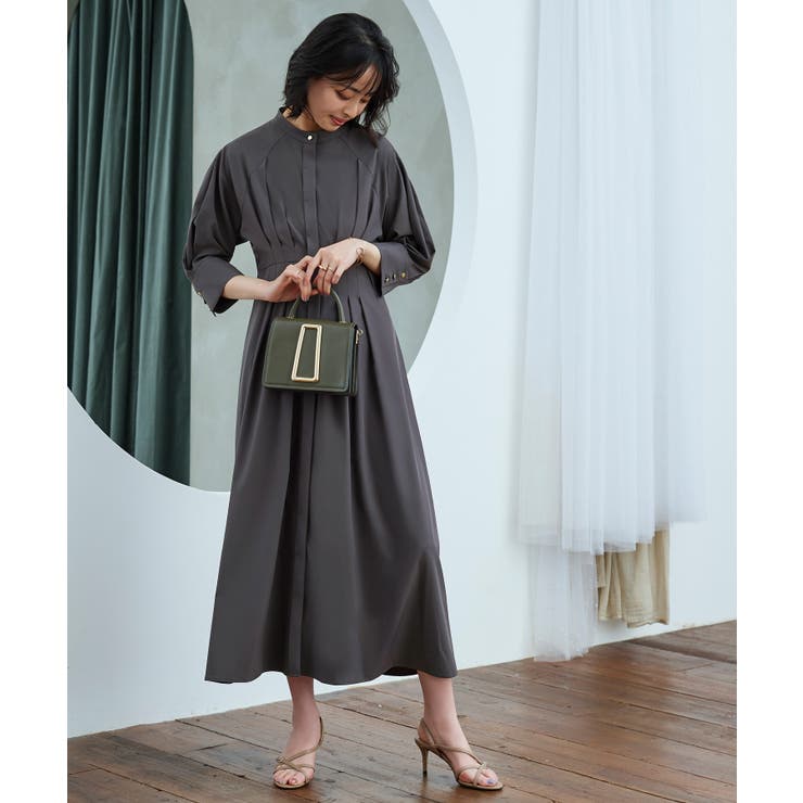 ウエストタック・バンドカラーロングワンピース | RUIRUE BOUTIQUE | 詳細画像4 