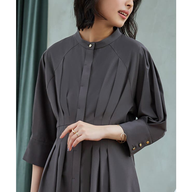 ウエストタック・バンドカラーロングワンピース | RUIRUE BOUTIQUE | 詳細画像6 
