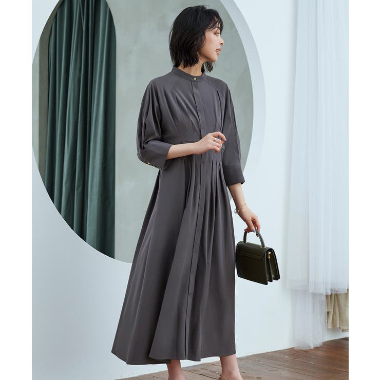 ウエストタック・バンドカラーロングワンピース | RUIRUE BOUTIQUE | 詳細画像7 