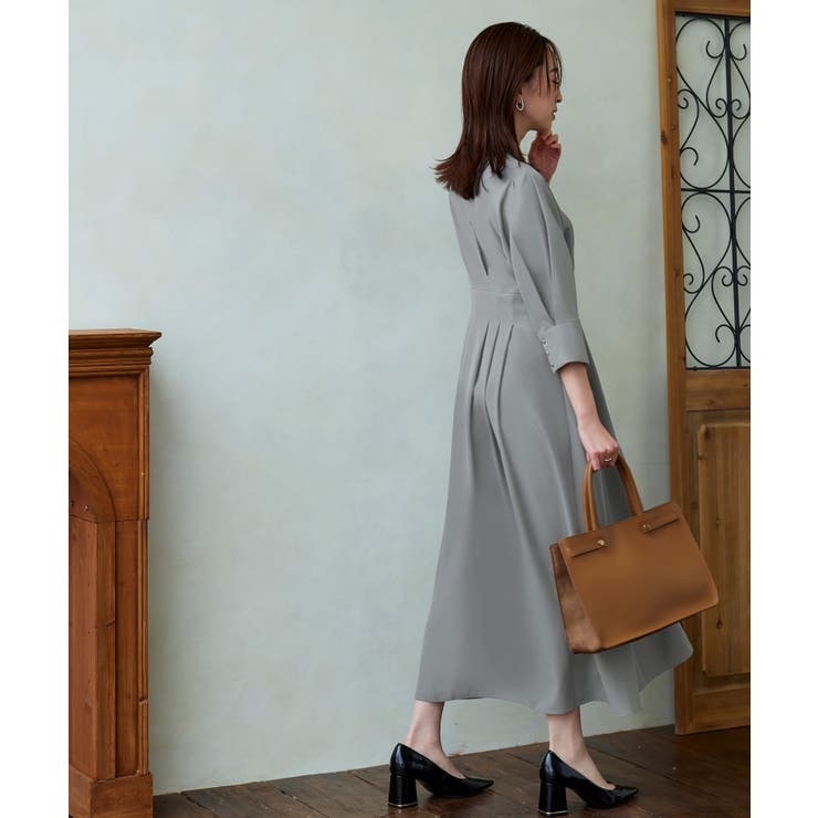 ウエストタック・バンドカラーロングワンピース | RUIRUE BOUTIQUE | 詳細画像8 