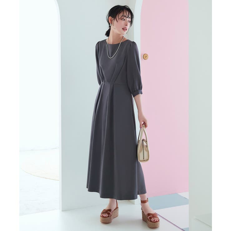 バックベルト・ウエストタック ロングワンピース | RUIRUE BOUTIQUE | 詳細画像3 