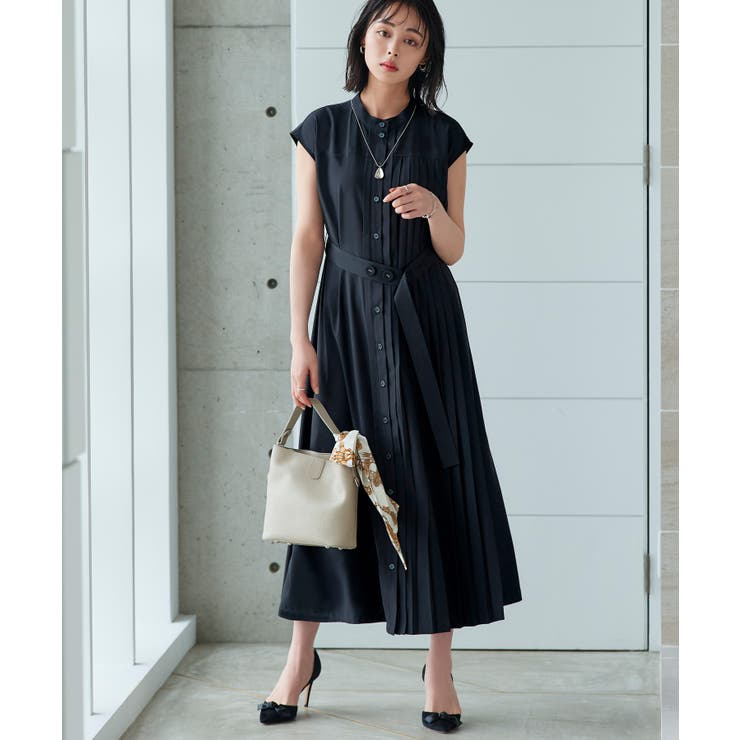 プリーツパネル・フレンチスリーブ ロングワンピース | RUIRUE BOUTIQUE | 詳細画像12 
