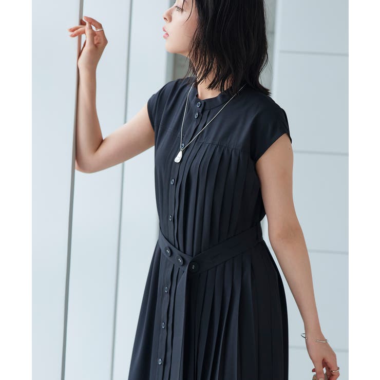 プリーツパネル・フレンチスリーブ ロングワンピース | RUIRUE BOUTIQUE | 詳細画像14 