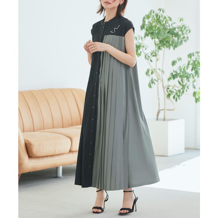 プリーツパネル・フレンチスリーブ ロングワンピース | RUIRUE BOUTIQUE | 詳細画像19 
