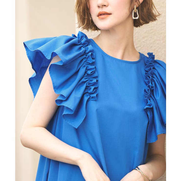 ショルダーフリルAラインリラクシーワンピース | RUIRUE BOUTIQUE | 詳細画像10 
