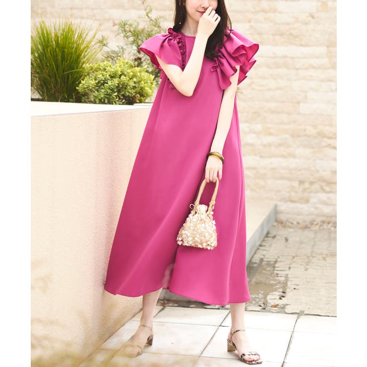 ショルダーフリルAラインリラクシーワンピース | RUIRUE BOUTIQUE | 詳細画像21 