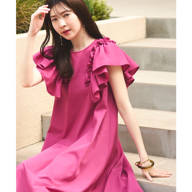 ショルダーフリルAラインリラクシーワンピース | RUIRUE BOUTIQUE | 詳細画像25 
