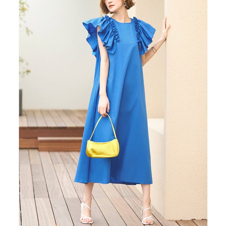 ショルダーフリルAラインリラクシーワンピース | RUIRUE BOUTIQUE | 詳細画像8 