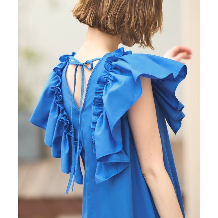 ショルダーフリルAラインリラクシーワンピース | RUIRUE BOUTIQUE | 詳細画像9 