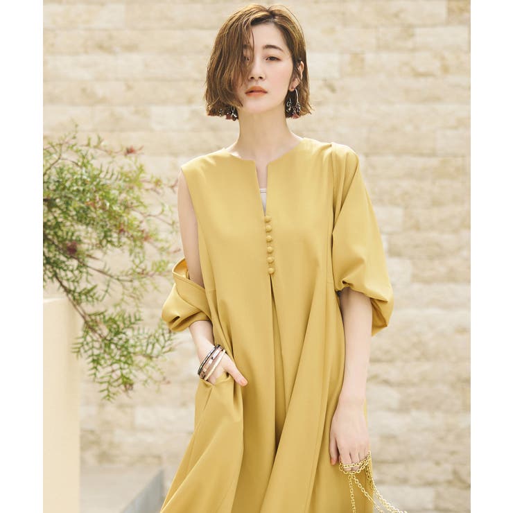 イエロー(YE) | 3WAYボレロ＆フレアワンピースセット | RUIRUE BOUTIQUE