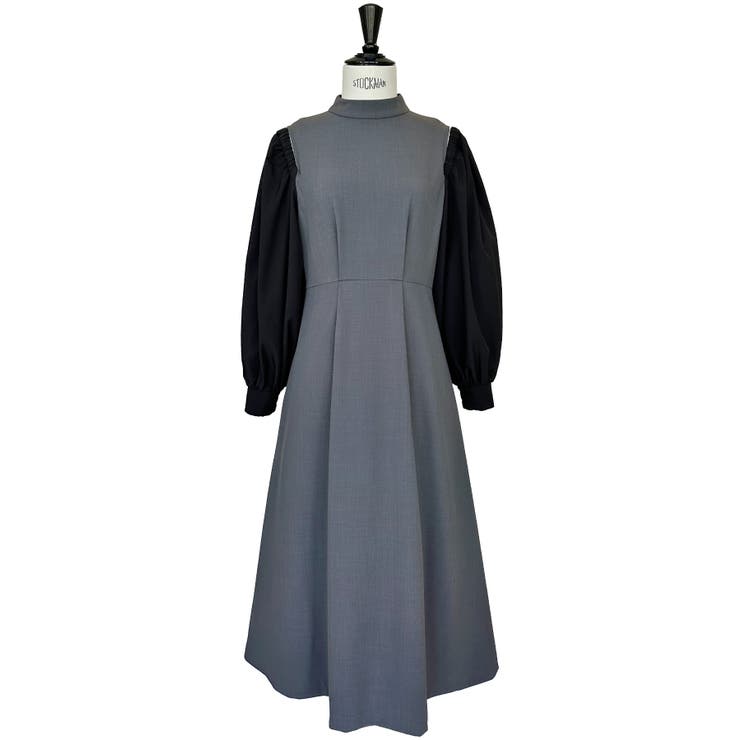 【ストレッチ/2way】袖配色オープンショルダーフレアワンピース | RUIRUE BOUTIQUE | 詳細画像18 