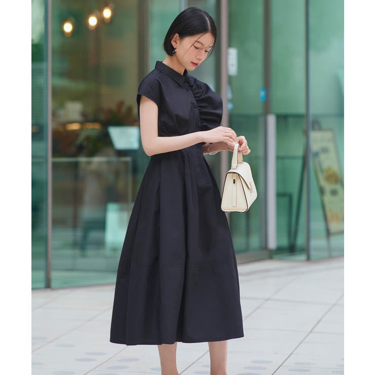 ワンサイドフリルフレンチスリーブシャツワンピース | RUIRUE BOUTIQUE | 詳細画像13 