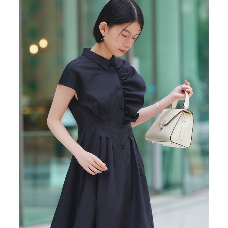 ワンサイドフリルフレンチスリーブシャツワンピース | RUIRUE BOUTIQUE | 詳細画像15 