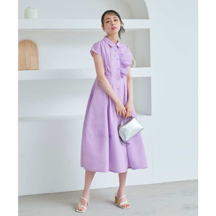ワンサイドフリルフレンチスリーブシャツワンピース | RUIRUE BOUTIQUE | 詳細画像16 