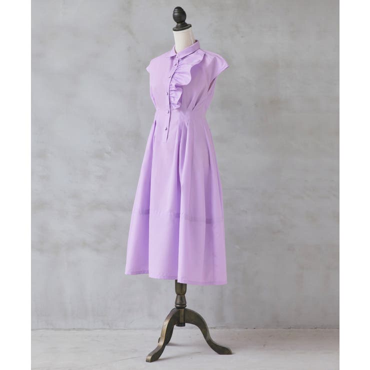 ワンサイドフリルフレンチスリーブシャツワンピース | RUIRUE BOUTIQUE | 詳細画像23 