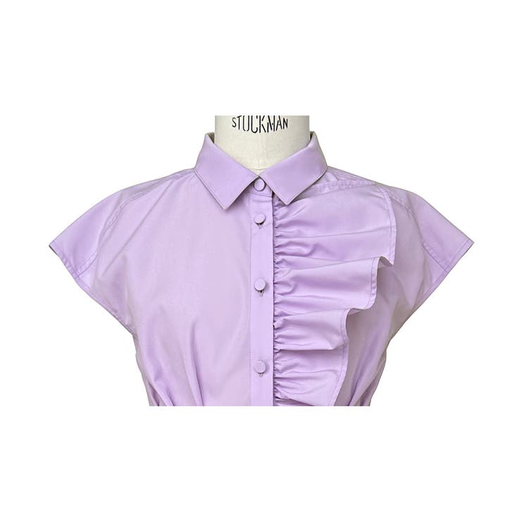 ワンサイドフリルフレンチスリーブシャツワンピース | RUIRUE BOUTIQUE | 詳細画像26 