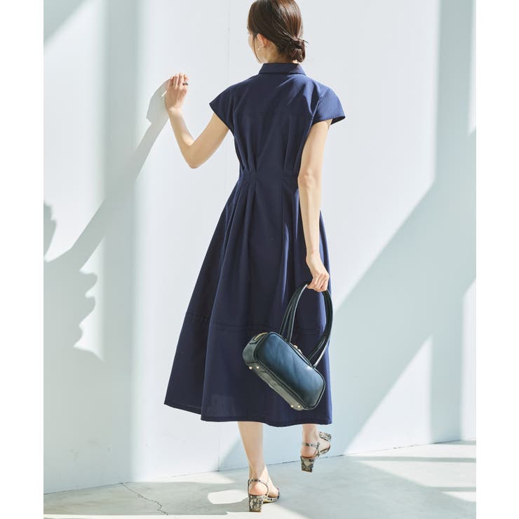 ワンサイドフリルフレンチスリーブシャツワンピース | RUIRUE BOUTIQUE | 詳細画像4 