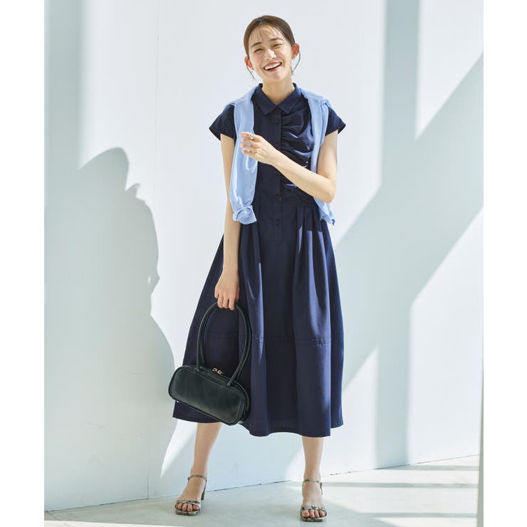 ワンサイドフリルフレンチスリーブシャツワンピース | RUIRUE BOUTIQUE | 詳細画像5 