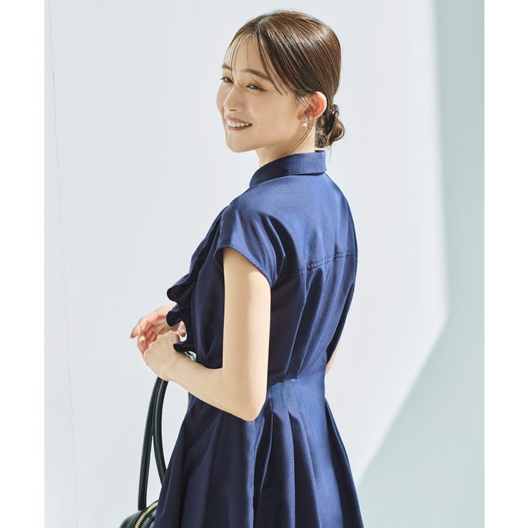 ワンサイドフリルフレンチスリーブシャツワンピース | RUIRUE BOUTIQUE | 詳細画像7 