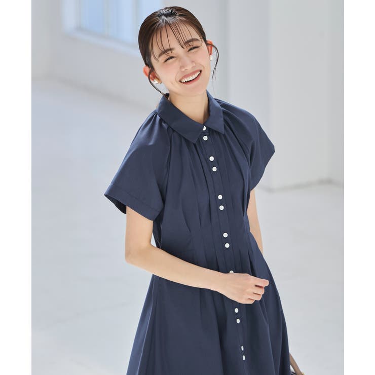 【洗える】タック＆フレア ロングシャツワンピース | RUIRUE BOUTIQUE | 詳細画像2 