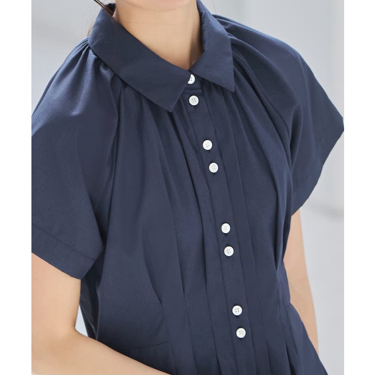 【洗える】タック＆フレア ロングシャツワンピース | RUIRUE BOUTIQUE | 詳細画像5 
