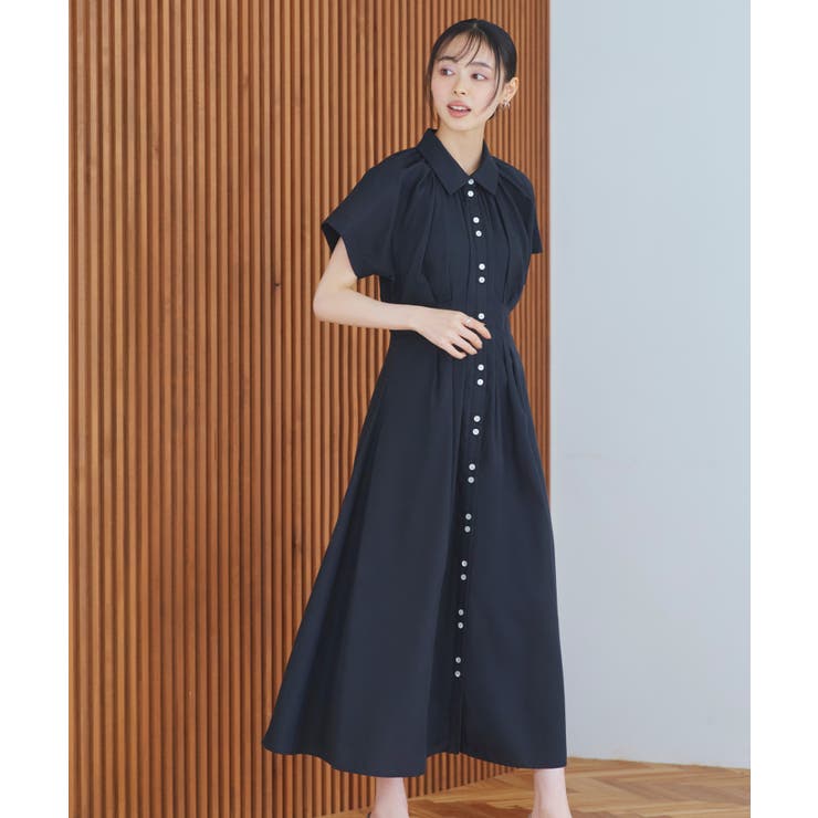 【洗える】タック＆フレア ロングシャツワンピース | RUIRUE BOUTIQUE | 詳細画像6 