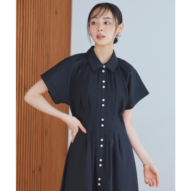 【洗える】タック＆フレア ロングシャツワンピース | RUIRUE BOUTIQUE | 詳細画像8 