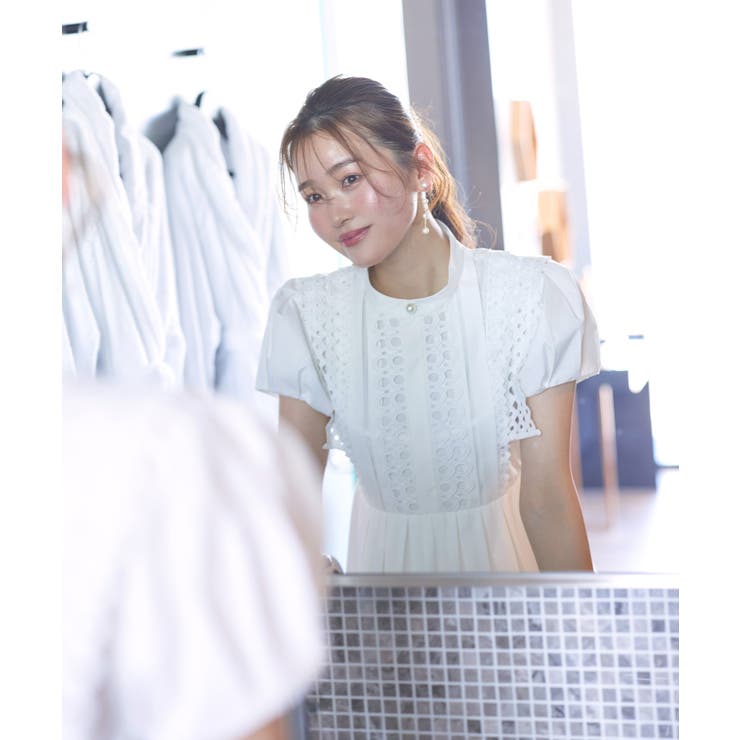 スタンドカラーレースシャツワンピース | RUIRUE BOUTIQUE | 詳細画像5 
