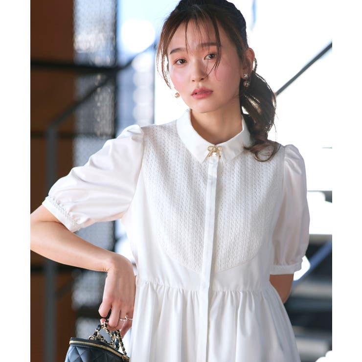 レース切り替えフレアシャツワンピース | RUIRUE BOUTIQUE | 詳細画像10 