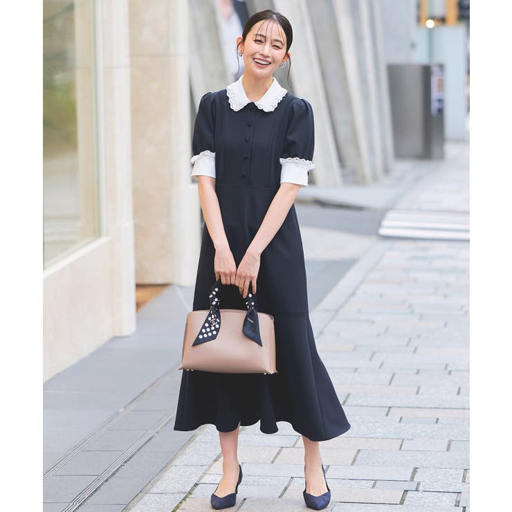 ダークネイビー(NE) | バイカラークラシックワンピース | RUIRUE BOUTIQUE