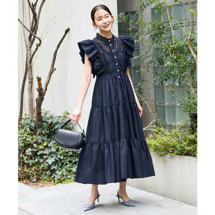 ネイビー(NE) | ティアードボリュームシャツワンピース | RUIRUE BOUTIQUE