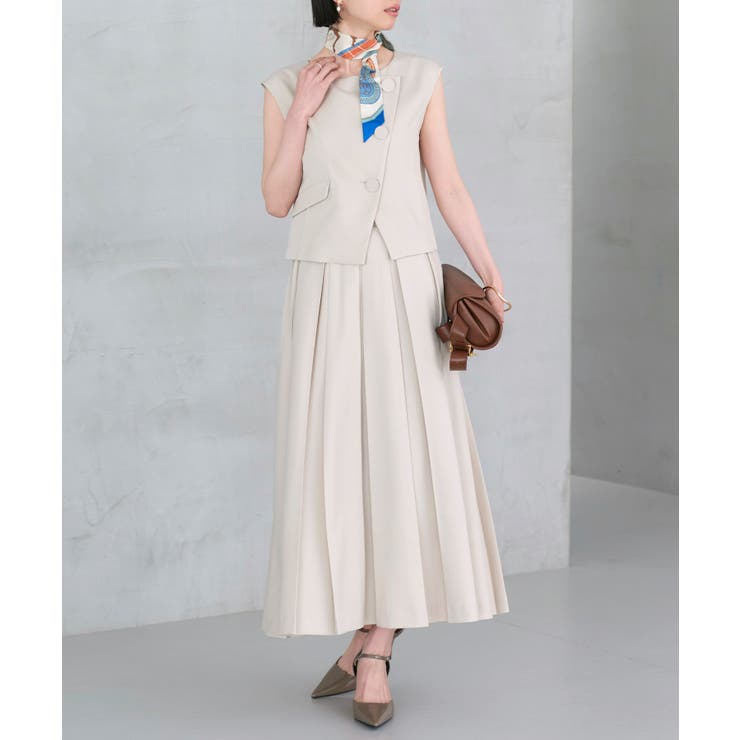 アシンメトリージレ＆ボックスプリーツスカート セットアップ | RUIRUE BOUTIQUE | 詳細画像12 
