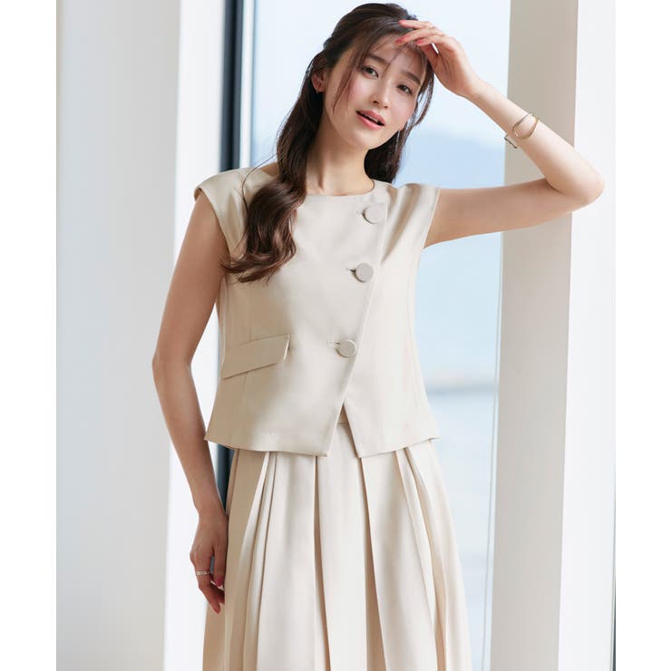 アシンメトリージレ＆ボックスプリーツスカート セットアップ | RUIRUE BOUTIQUE | 詳細画像7 