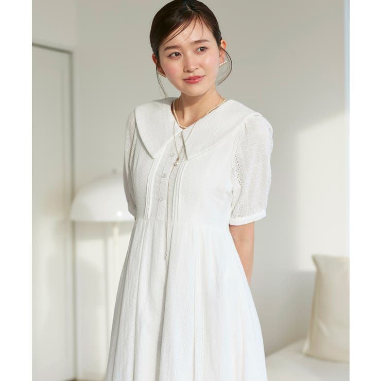 ビッグカラーフレアスカートワンピース | RUIRUE BOUTIQUE | 詳細画像1 