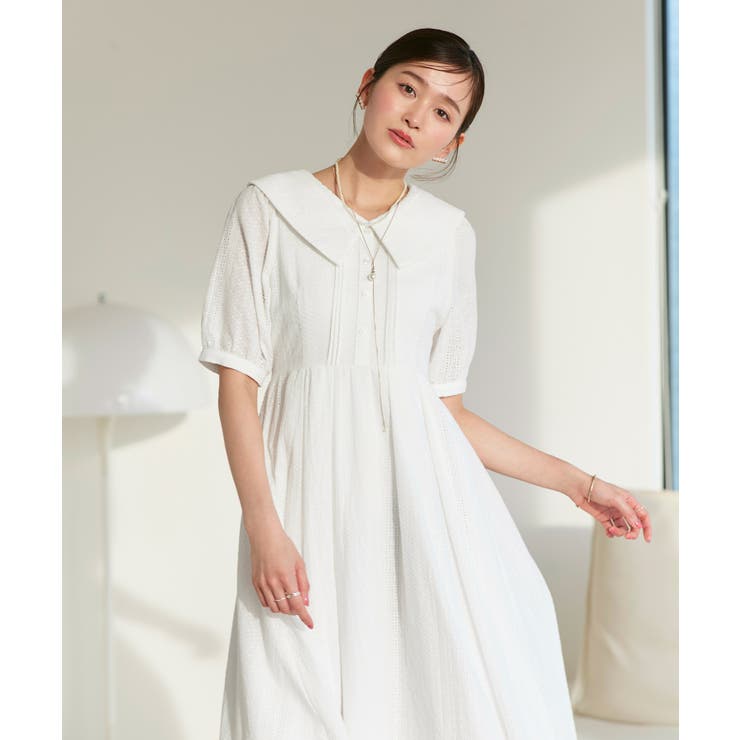 ビッグカラーフレアスカートワンピース | RUIRUE BOUTIQUE | 詳細画像6 