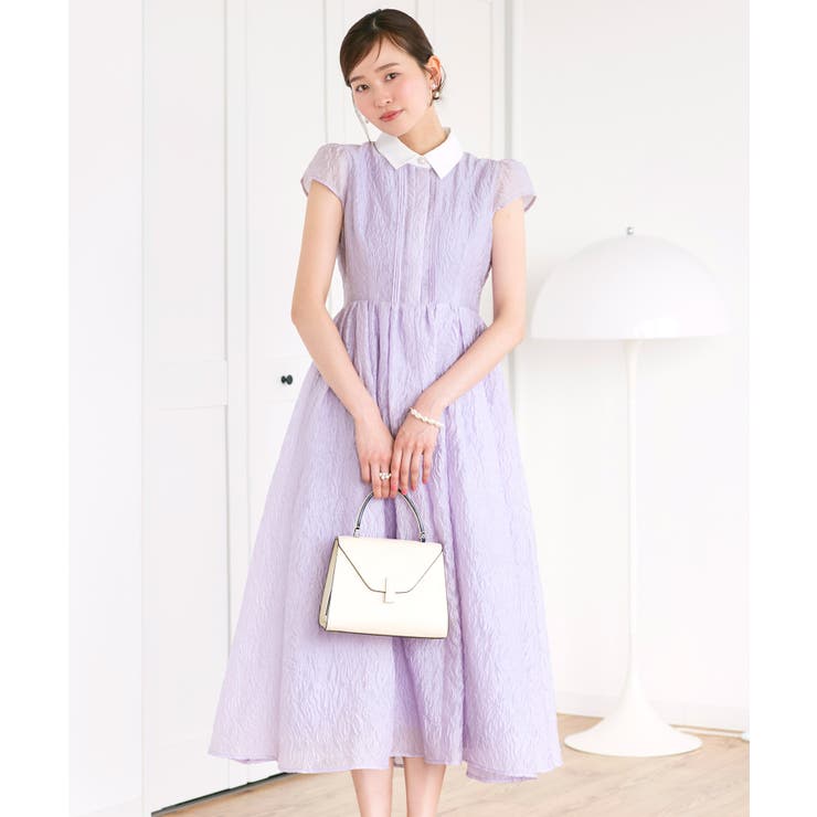 ラベンダー(PPU) | シアージャカードフレアワンピース(CU1745) | RUIRUE BOUTIQUE