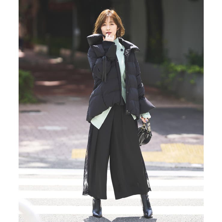 ブラック(BL) | ビックカラーパデットコート | RUIRUE BOUTIQUE