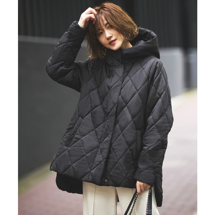 B/タフタ/ブラック(BL) | ライトサーモキルティングウォームパデットコート | RUIRUE BOUTIQUE