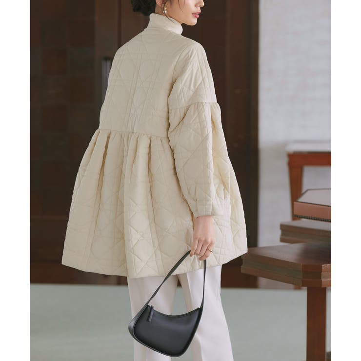 ミックスステッチ・ボリュームペプラム中綿コート | RUIRUE BOUTIQUE | 詳細画像11 