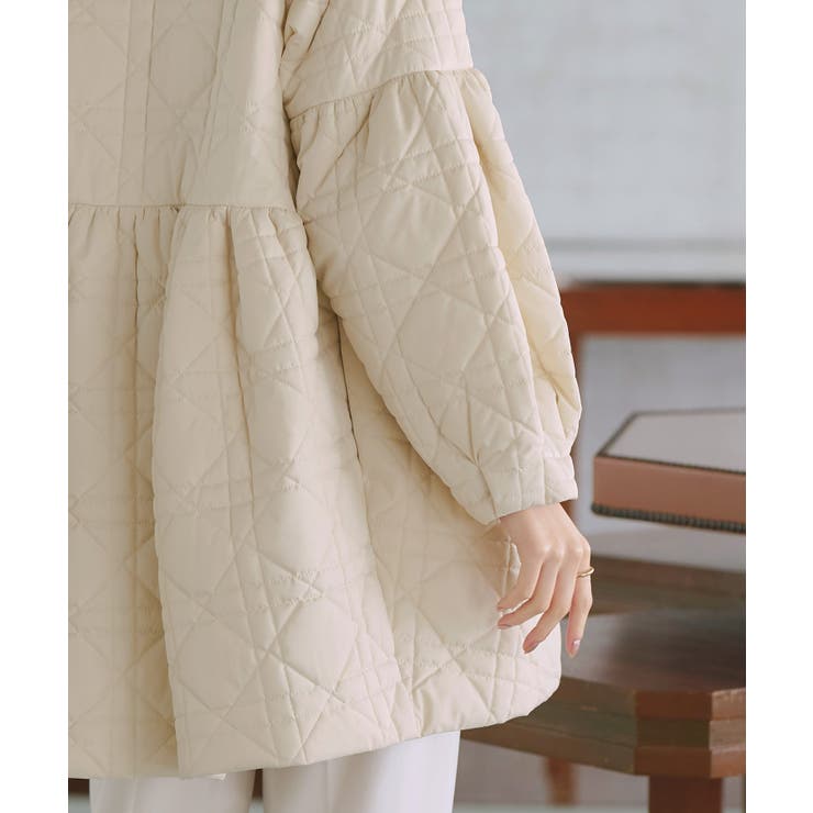 ミックスステッチ・ボリュームペプラム中綿コート | RUIRUE BOUTIQUE | 詳細画像14 