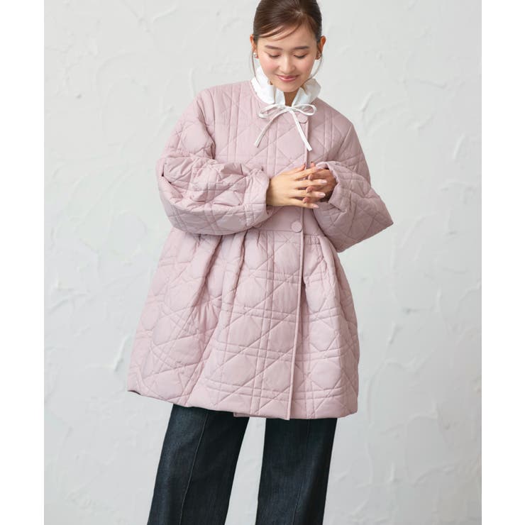 ミックスステッチ・ボリュームペプラム中綿コート | RUIRUE BOUTIQUE | 詳細画像18 