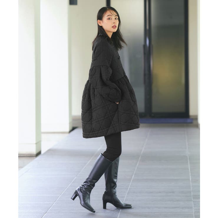 ミックスステッチ・ボリュームペプラム中綿コート | RUIRUE BOUTIQUE | 詳細画像2 