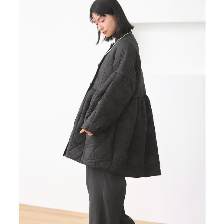 ミックスステッチ・ボリュームペプラム中綿コート | RUIRUE BOUTIQUE | 詳細画像21 
