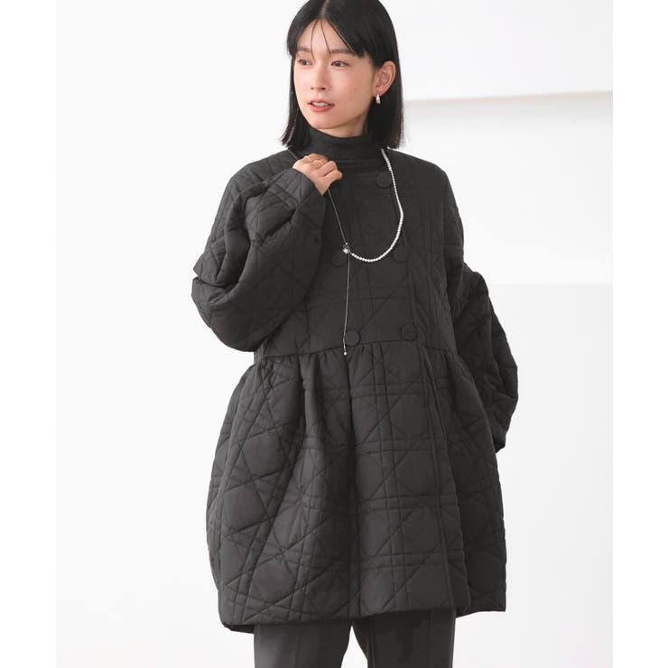 ミックスステッチ・ボリュームペプラム中綿コート | RUIRUE BOUTIQUE | 詳細画像22 