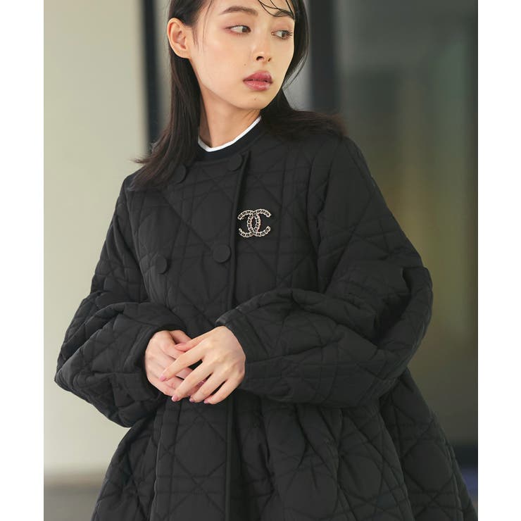 ミックスステッチ・ボリュームペプラム中綿コート | RUIRUE BOUTIQUE | 詳細画像4 