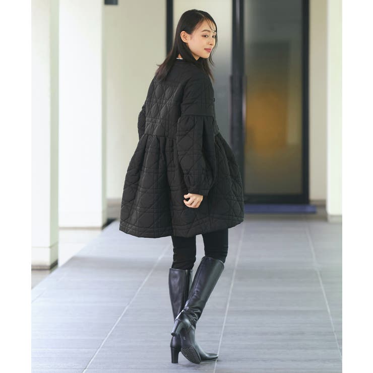 ミックスステッチ・ボリュームペプラム中綿コート | RUIRUE BOUTIQUE | 詳細画像5 