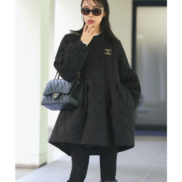 ミックスステッチ・ボリュームペプラム中綿コート | RUIRUE BOUTIQUE | 詳細画像6 