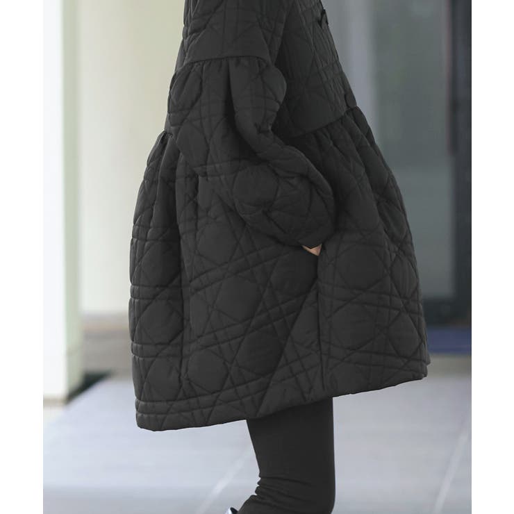 ミックスステッチ・ボリュームペプラム中綿コート | RUIRUE BOUTIQUE | 詳細画像7 