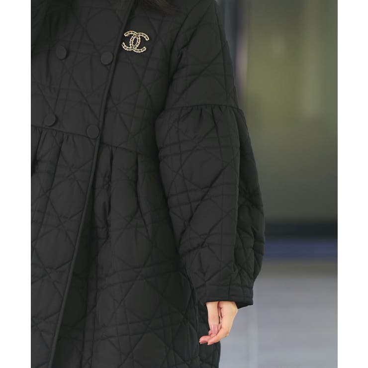 ミックスステッチ・ボリュームペプラム中綿コート | RUIRUE BOUTIQUE | 詳細画像8 