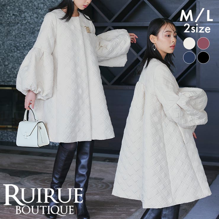 ボリュームスリーブキルティングフレアコート | RUIRUE BOUTIQUE | 詳細画像1 